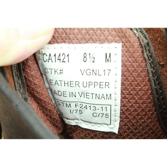 Carolina Elm Brown Leather Lace Up Oil Resistant Steel Toe Work Boots Size 8.5 M - Picture 8 of 9